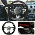 thumbnail image 2 of Ikon Motorsports Compatible with 15-17 Mustang V3 Style Steering Wheel CF with Alcantara Red Ring, 2 of 7