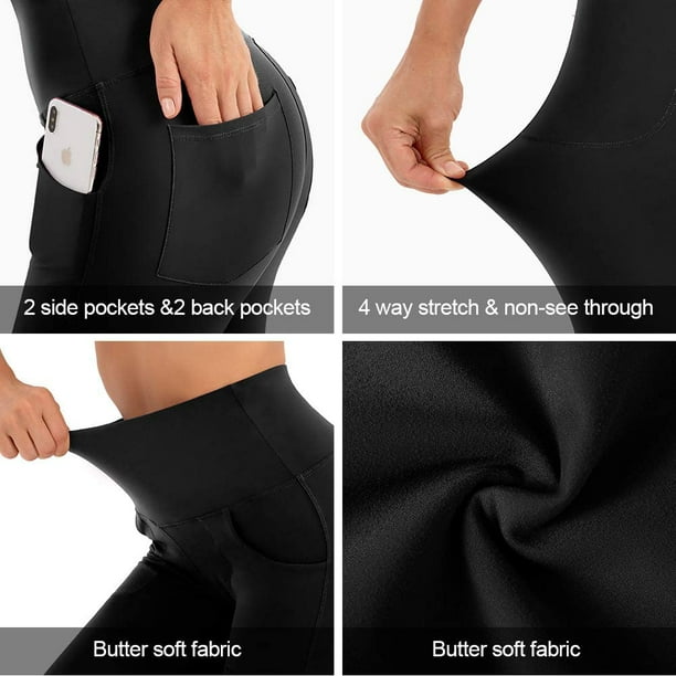 Women Yoga Pants High Waist Tummy Control Non-See Through 4 Way Stretch  Workout Leggings with Pockets