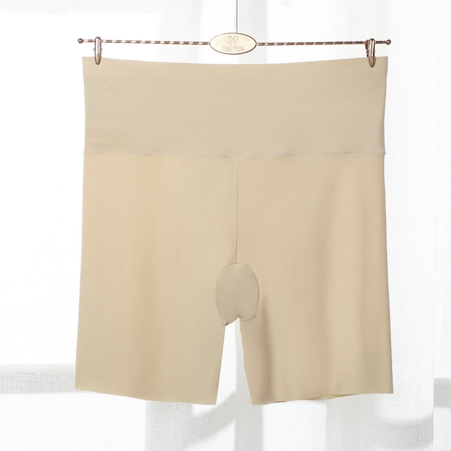 Pantalones de verano finos de cintura alta de seda de hielo, leggings anti-luz, pantalones cortos de mujer de talla grande