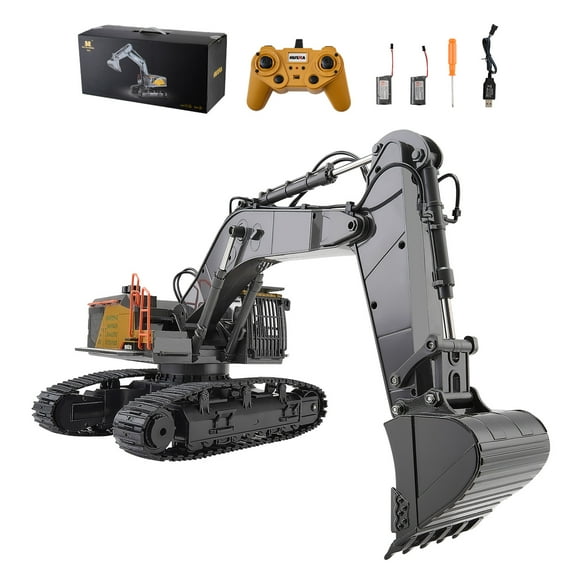 KFFKFF Operated Excavator Plaything, 22 Functionality, 1:14 Proportional Remote Operated Digger featuring Metallic Scoop, RC Excavator showcasing Illumination & Noises