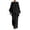 Black#2026 outfit sets, variant on Womens 2 Piece Outfit Long Sleeve Asymmetrical Hem Top Wide Leg Palazzo Pants Summer Casual Dressy Matching Set Navy S