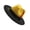yellow black, variant on Flat Brims Hat for Masquerades Party Gentleman Hat Wool Jazzy Hat with Feathered Adult Concert Wool Caps Formal Headpiece