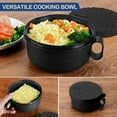 thumbnail image 4 of Ramen Cooker,Microwave Ramen Bowl,Ramen Noodle Bowl 48 oz, College Dorm Room Essentials for Girls for Boys, Apartment Essentials, BPA-Free. (black), 4 of 8