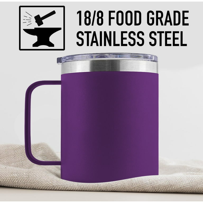 12oz Cafe Mug with Lid - Violet