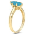 thumbnail image 4 of 1 ct Marquise Cut Simulated Turquoise Solitaire 18K Yellow Gold Womens Engagement Ring, 4 of 6