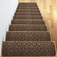 thumbnail image 5 of Non-slip Carpet Stair Treads, Indoor Runner Rug, 8-pack 30-inch Self-adhesive Step Mats, Embossed Non-slip Surface, for Stairs, Kids, Elders, and Pets, Brown Coffee, by FAJHHA, 5 of 8