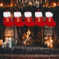 thumbnail image 7 of Christmas Decorations Christmas Stockings with Initials Red White Large Embroidered Knit Christmas Stocking with Golden Letter Hanging Stocking Gift Bag for Family Fireplace Party Decor, 7 of 7