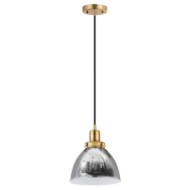 Henn&Hart 8" Polished Nickel Finish Metal Pendant