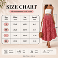 thumbnail image 4 of Enmain Flowy Maxi Skirt for Women Floral Pleated High Waist Drawstring Tiered Skirts with Pockets, 4 of 9