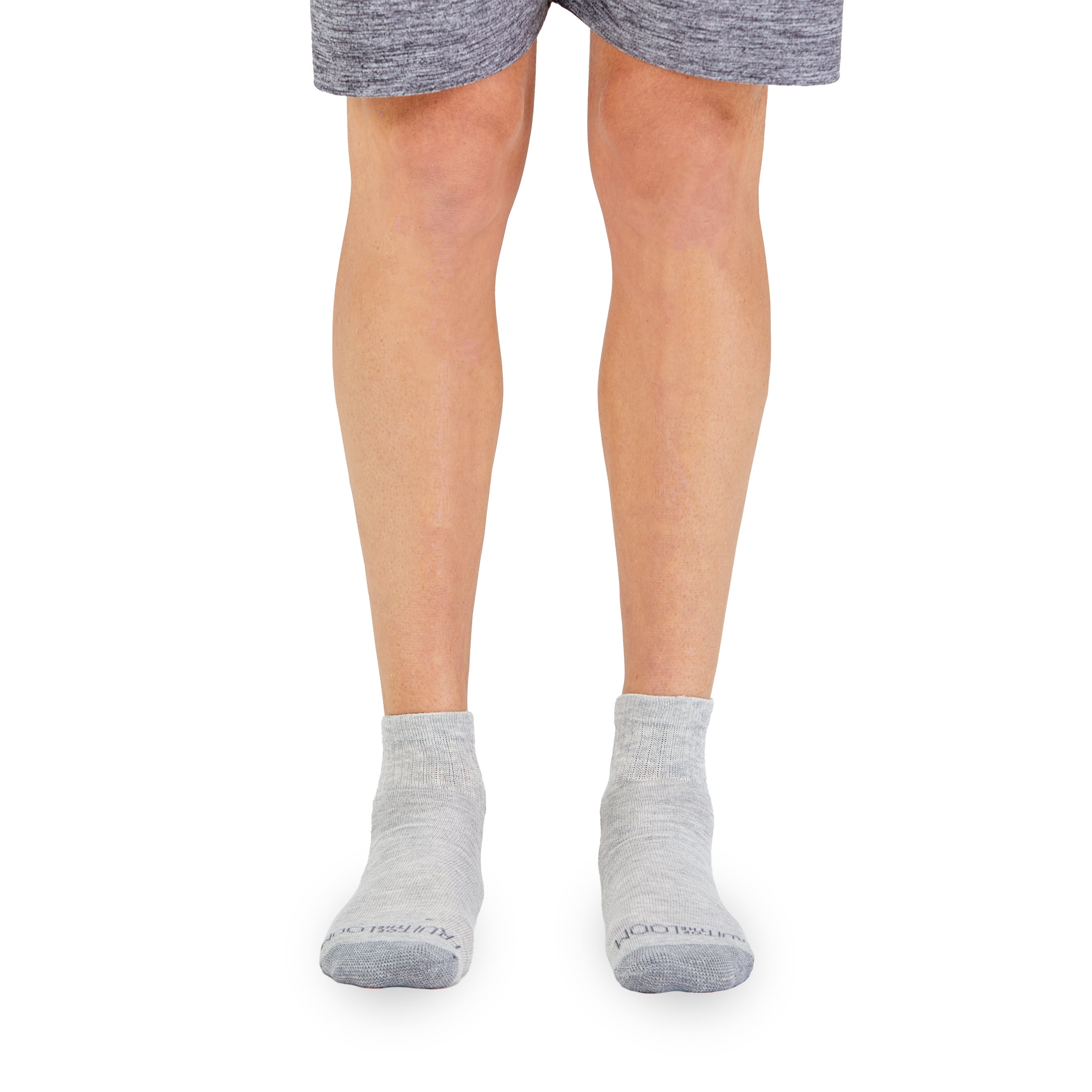 Fruit of the Loom Men's All Day Comfort Ankle Socks, Sizes 6-12, Gray (6-Pack)