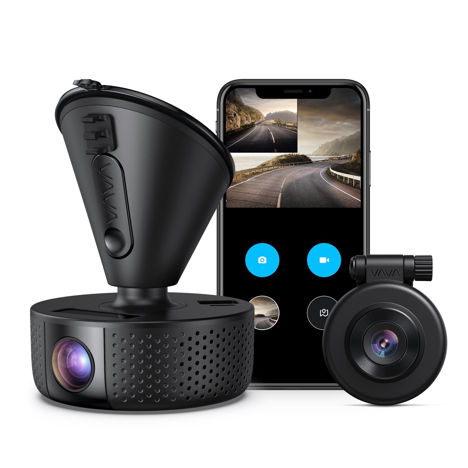 VAVA Dual Dash Cam, FHD 1080P Front and Rear Wide Angle Dash Cameras