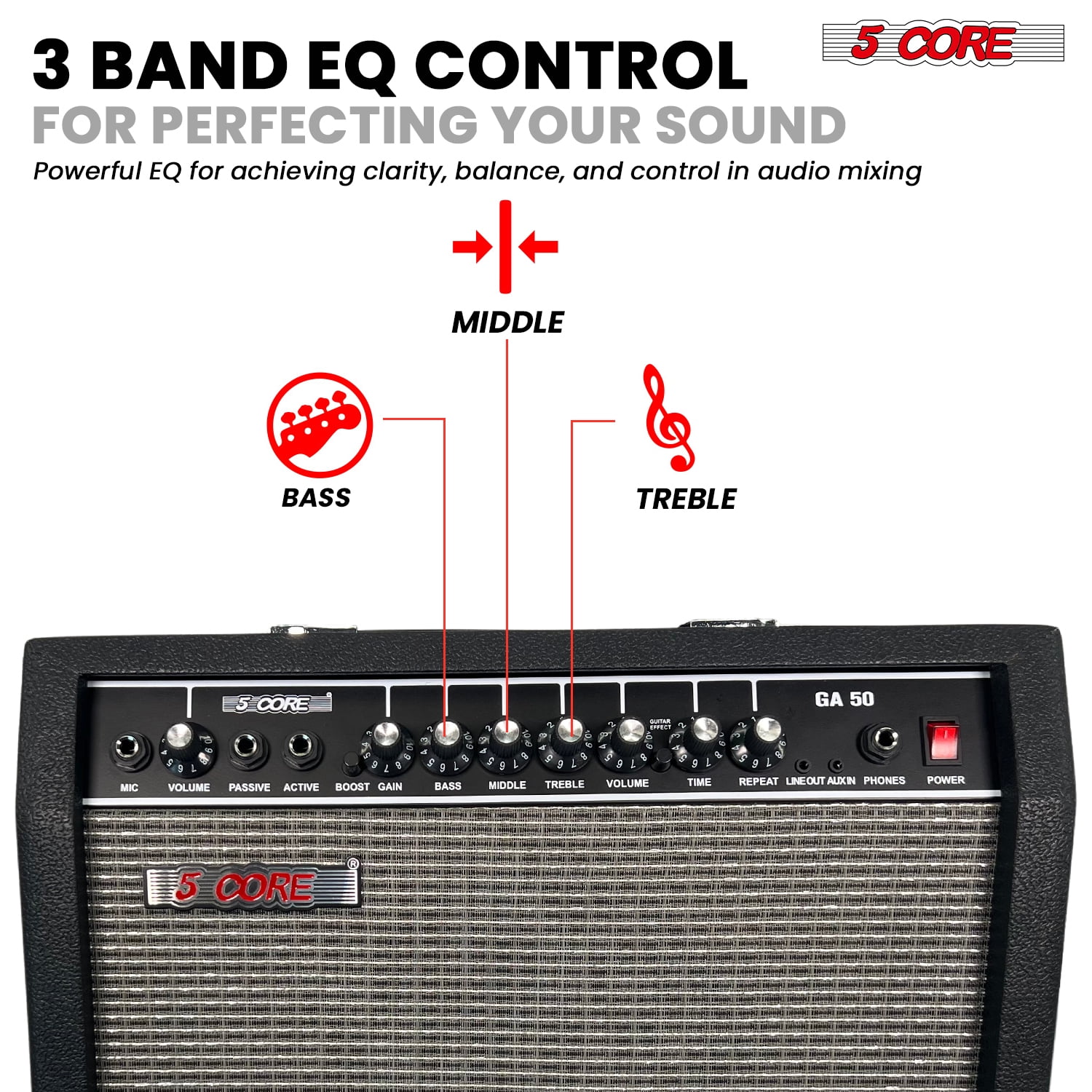 Electric Guitar Bass Amp 50 Watt Amplifier Built in Speaker 2