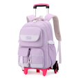 thumbnail image 1 of Mochila MITOWERMI Rolling 18 pulgadas morada con 6 ruedas para niñas, 1 of 6