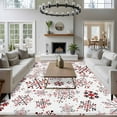 thumbnail image 3 of 8x10 Area Rugs for Living Room, White Snowflake Christmas Non Slip Area Rugs for Kitchen Bedroom Entryway, Xmas Winter Abstract Art Washable Carpet Runner Rug Floor Mats for Bedroom Home Decor, 3 of 9