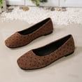 thumbnail image 4 of Miluxas Women's Polka Dots Ballet Flats Closed Square Toe Slip On Flat Shoes Brown 9.5(43), 4 of 9