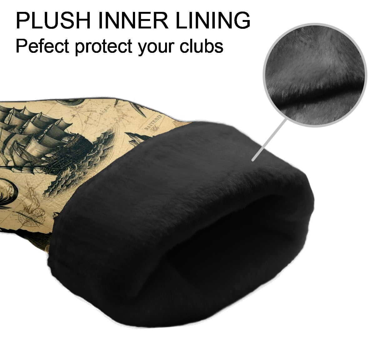 Golf Club Covers, Brown Sailing Beasts Premium PU Leather Driver Hybrid Putter Head Covers with Velvet Lining, Waterproof Golf Gifts for Men Women