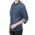 thumbnail image 3 of MixMatchy Women's Casual Daily Long/Roll Up Sleeve Button Down Denim Chambray Shirt (S-3XL), 3 of 4