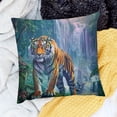 thumbnail image 2 of SHANXI Tree Botanical Waterfall Landscape Nature Animals Blue Green Comfortable Decorative Bedroom Apartment Sofa Square Cushion 12x12in, 2 of 5