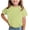 Green, variant on PIWHJQK Girls'Short Sleeve T Shirts Casual Comfortable Tees Boys Girls Solid Short Sleeve Crew Neck Top With Rhinestone Print Summer Tops