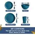 thumbnail image 2 of Teivio 24-Piece Kitchen Wheat Straw Dinnerware Set, Service for 6, Dinner Plates, Dessert Plate, Cereal Bowls, Cups, Unbreakable Plastic Outdoor Camping Dishes, Dark Blue, 2 of 6