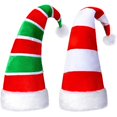 thumbnail image 1 of wonima44 Syhood 2 Pieces Christmas Elf Hats Long Striped Santa Faux Fur Candy Hat for Adults Xmas Holiday Party Costume Accessories, 1 of 1