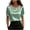 Green, variant on Summer Tops for Women Casual Round Neck Short Sleeve Pearl Embellished Loose Blouse Shirt, Navy XL