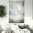 thumbnail image 3 of Horses Tapestry, Wild Horse Running through Water Dramatic Symbol for the Motivation of Life Art, Wall Hanging for Bedroom Living Room Dorm Decor, 60W X 80L Inches, Black and White, by Ambesonne, 3 of 5