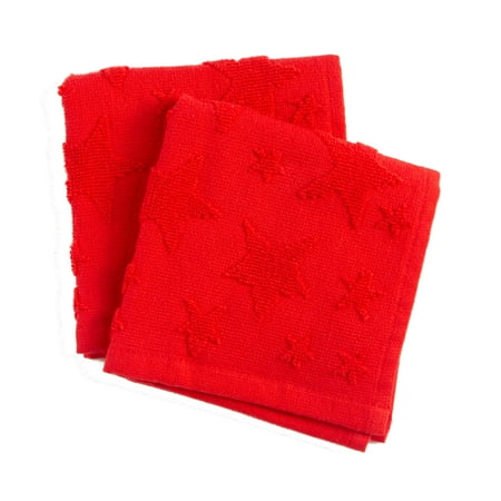 Mainstays Jacquard Red Star Kitchen Towels, 2 Count