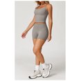 thumbnail image 6 of PISONIC Two Piece Workout Sets For Women Spaghetti Straps Tank Top and High Waist Booty Lifting Shorts Gym Yoga Active Outfits, 6 of 12