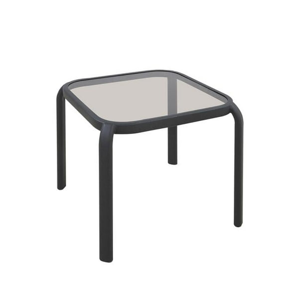 Living Accents 8048142 16 in. Roscoe Square Black Glass Side Table, Pack of 6