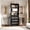 Black, variant on Homieasy 4-9 Ft Adjustable Wooden Closet Organizer System with 4 Drawers, 4 Hanging Rods & Shelving Towers - Heavy Duty Walk-in Wardrobe Rack, Space-Saving Design, Easy Assembly,White