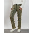 thumbnail image 5 of Douhoow Men Stacked Jeans Ripped Skinny Denim Pants Streetwear Patch Distressed Destroyed Trousers with Pockets, 5 of 9