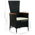 thumbnail image 4 of vidaXL Outdoor Chairs 2 pcs with Cushions Poly Rattan Black, 4 of 4