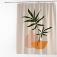 thumbnail image 1 of Cortina de ducha abstracta de flores, 71 x 71, arte bohemio y minimalista, tela impermeable, para cualquier baño moderno, ganchos incluidos, 1 of 7