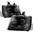 thumbnail image 2 of AKKON - Fits 2007-2014 Tahoe Suburban Dual LED Ring Projector Headlights + LED Tail Lights - Black Smoke, 2 of 5