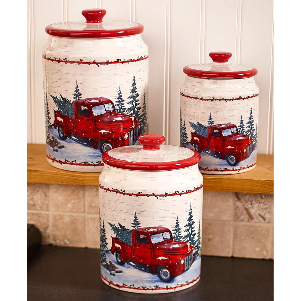 The Lakeside Collection Set Of 3 Vintage Country Kitchen Canisters