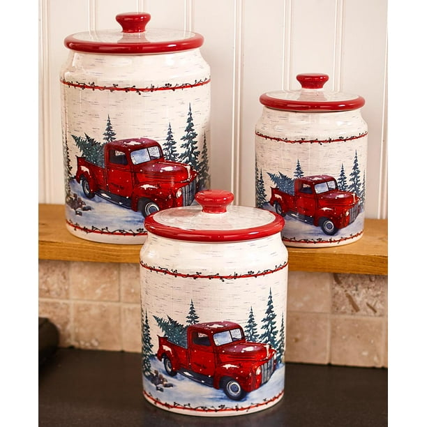 The Lakeside Collection Set of 3 Vintage Country Kitchen Canisters