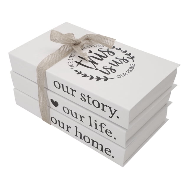 3Pcs Simple Rustic Bundled Fake Book Ornaments Folding Type Requires Assembly Home DIY Crafts Supplies Home Decorations