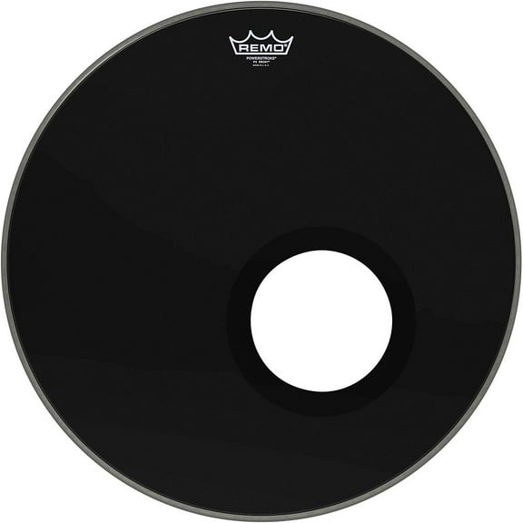 Remo Powerstroke 3 Ebony Resonant Bass Drum Head With 5" Port Hole Ebony 20 in.