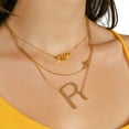 thumbnail image 3 of SuperJeweler H Initial Sideways Necklace for Women, Gold, 18", 3 of 6