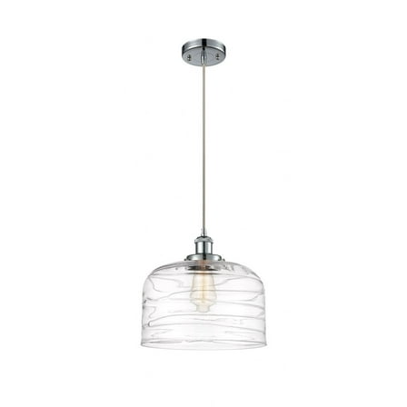 916-1P-PC-G713-L-Innovations Lighting-Bell - 1 Light Cord Hung Mini Pendant In Industrial Style-11.38 Inches Tall and 12 Inches Wide-Polished Chrome
