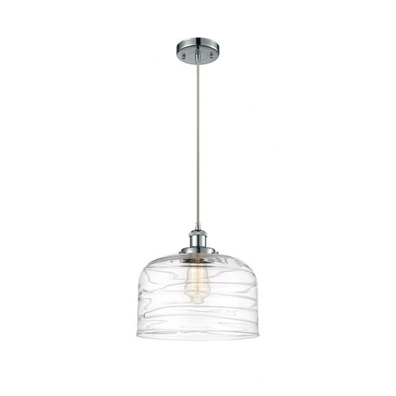 916-1P-PC-G713-L-Innovations Lighting-Bell - 1 Light Cord Hung Mini Pendant In Industrial Style-11.38 Inches Tall and 12 Inches Wide-Polished Chrome