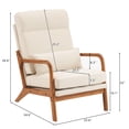 thumbnail image 5 of Tcbosik Upholstered Lounge Chair, Beige Linen Fabric Accent Armchair with High Back, Solid Wood Frame & Waist Pillow, Ergonomic Leisure Seat for Living Space, 5 of 9