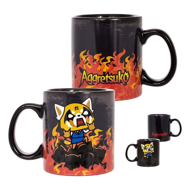 Taza de café Seven20 Aggretsuko Heat Reveal, 600 ml, cerámica