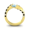 thumbnail image 4 of 1.25 Ct Stunning Princess Cut Aquamarine & Black Onyx Gemstone Engagement Ring for Women Solid 14K Yellow Gold Size 3.5 by Diamond-Capitals, 4 of 8