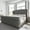 Grey, variant on Amerlife King Size Platform Bed Frame, Velvet Upholstered Sleigh Bed with Scroll Wingback Headboard and Footboard, Button Tufted, Black
