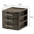 Sterilite Small Weave 3 Drawer Unit Espresso Set of 6