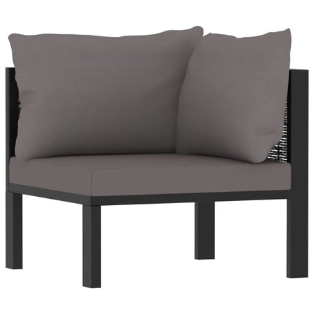 Stylish Sectional Corner Sofa with Left Armrest – Durable Poly Rattan in Anthracite for Living Room and Outdoor Gatherings