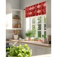 thumbnail image 3 of Red Fish Scales Valances for Windows Ombre Fish Tail Abstract Art Vintage Valance Rod Pocket Light Filtering Short Window Treatments Curtains for Kitchen Bathroom Living Room Bedroom, 42 x 18 Inch, 3 of 7