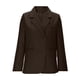 thumbnail image 4 of Blazer para mujer, color liso, manga larga, solapa, bolsillo falso, chaqueta de traje para mujer, 4 of 6